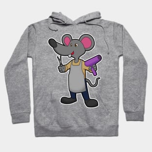 Mouse as Hairdresser with Scissors & Hair dryer Hoodie